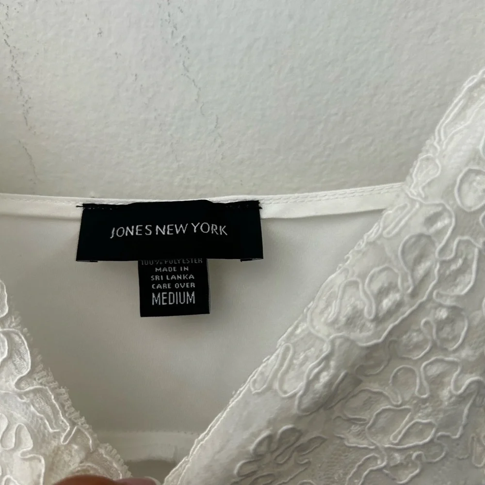 Vintage Jones New York Medium Lingerie Set White Lace Matching Robe